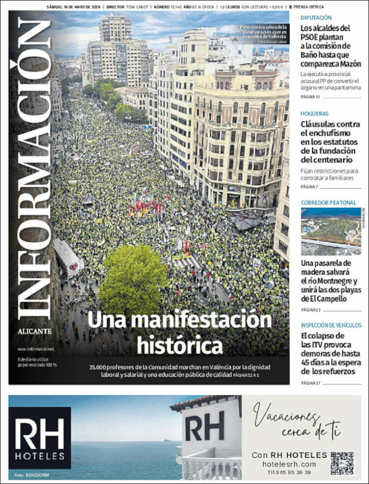 Portada de Diario Información (Espa&ntilde;a)