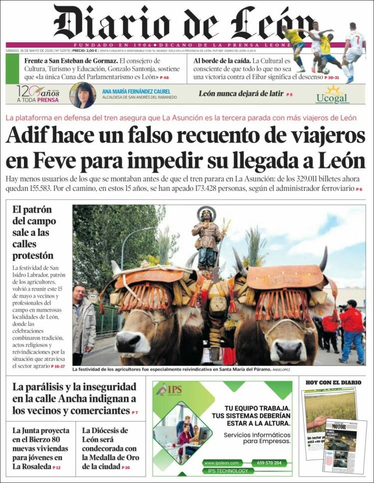 Portada de Diario de León (Espa&ntilde;a)