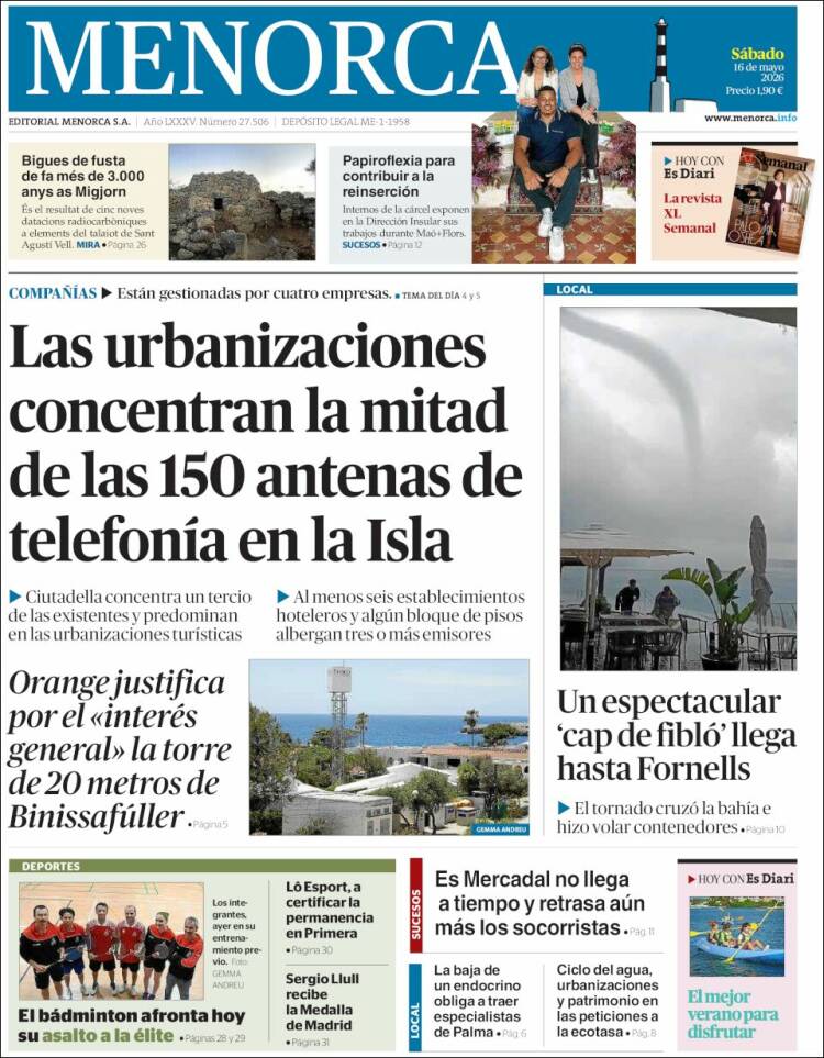 Portada de Menorca - Diario Insular (Espa&ntilde;a)