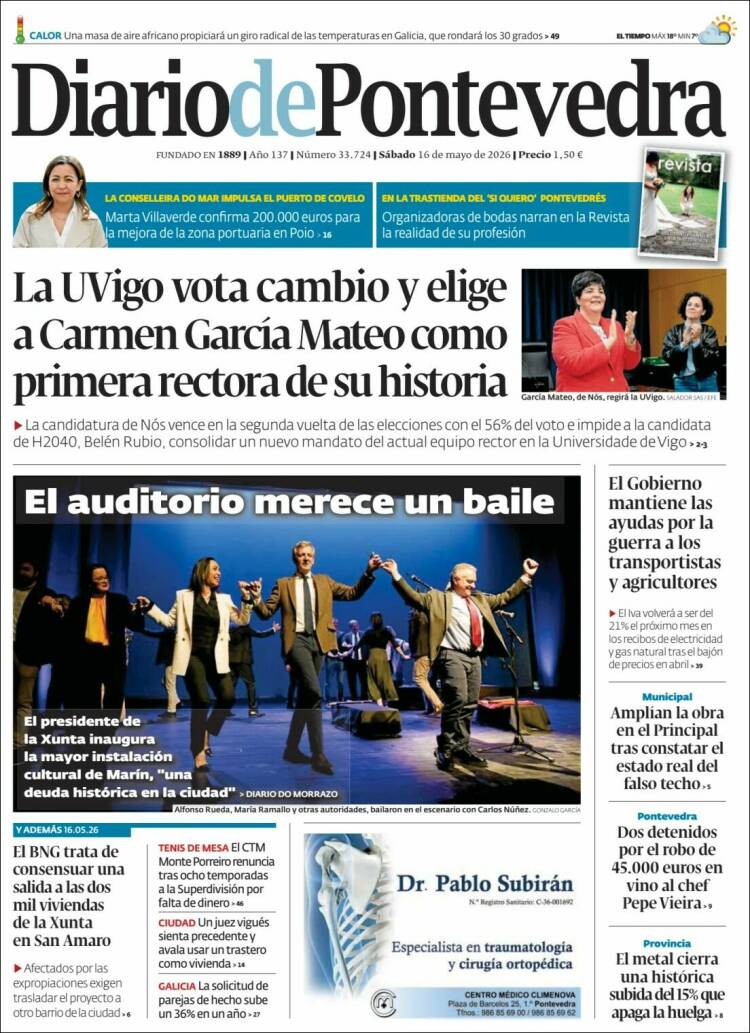 Portada de Diario de Pontevedra (Espa&ntilde;a)