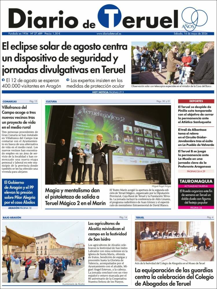 Portada de Diario de Teruel (Espa&ntilde;a)