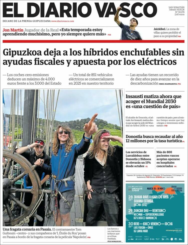 Portada de Diario Vasco (Espa&ntilde;a)