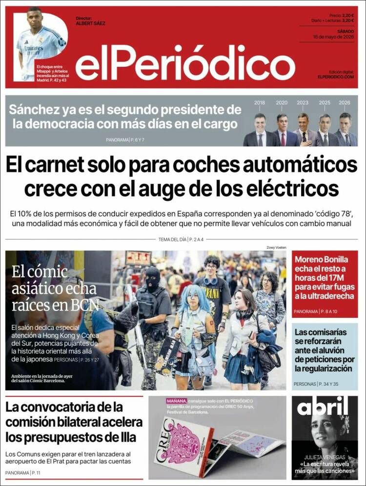 Portada de El Periódico (Espa&ntilde;a)