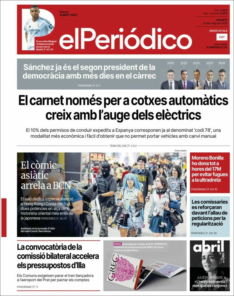 Portada de El Periódico de Catalunya (Espa&ntilde;a)
