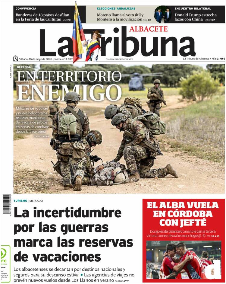 Portada de La Tribuna de Albacete (Espa&ntilde;a)