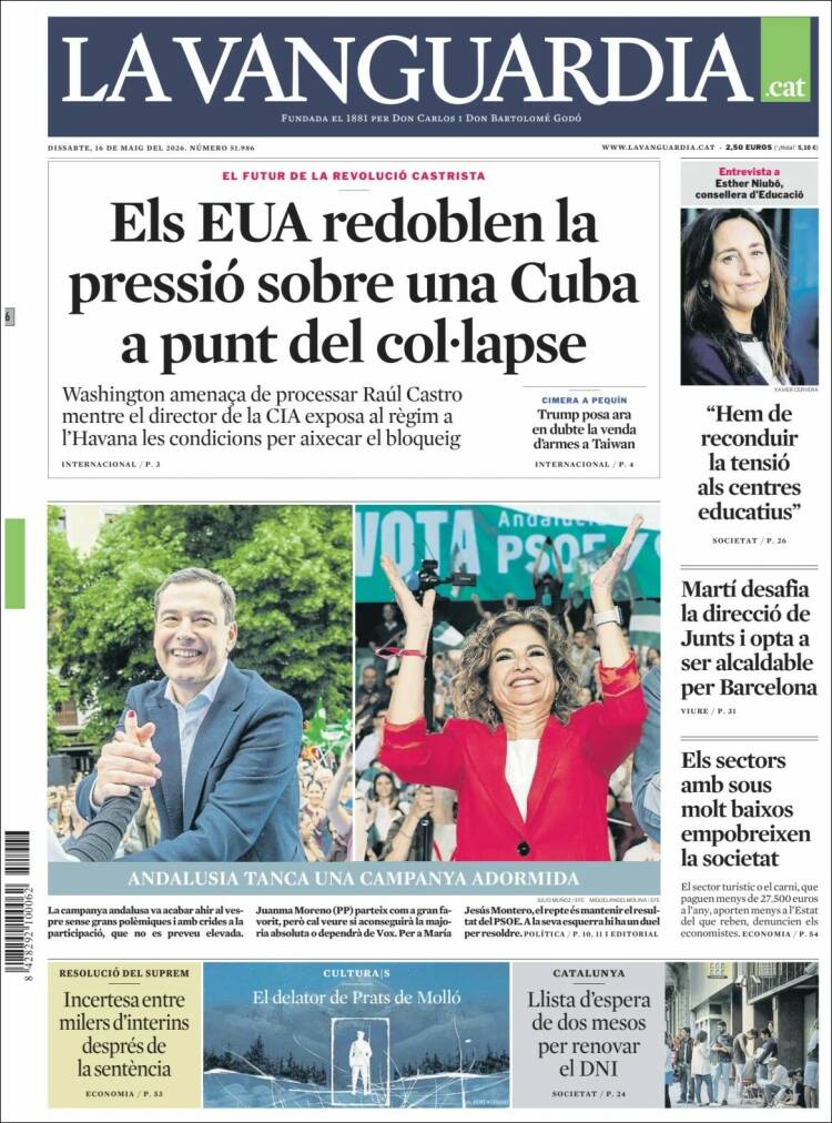Portada de La Vanguardia (Espa&ntilde;a)