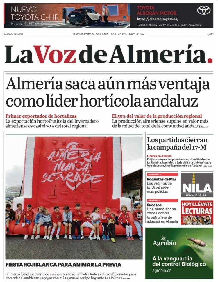 Portada de La Voz de Almería (Espa&ntilde;a)