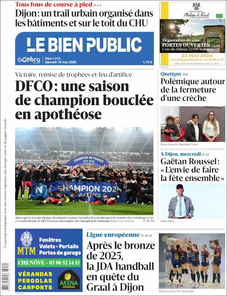 Portada de Le Bien Public (Francia)