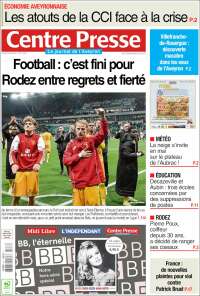 Portada de Centre Presse (Francia)