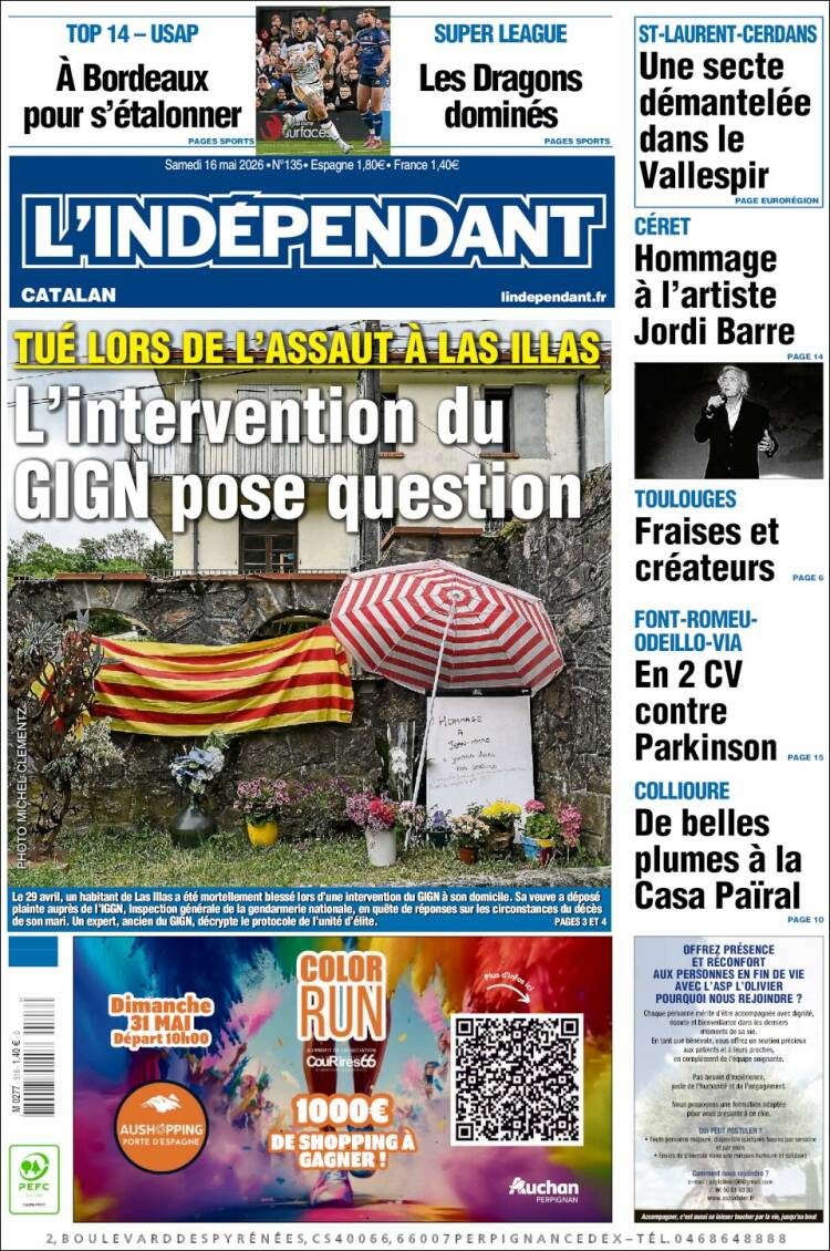 Portada de Le Indépendant (Francia)