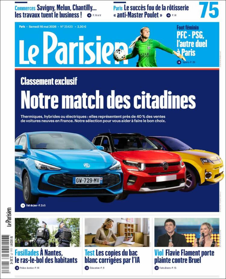 Portada de Le Parisien (Francia)