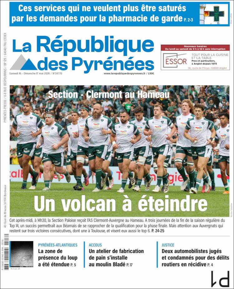 Portada de La République des Pyrénées (Francia)