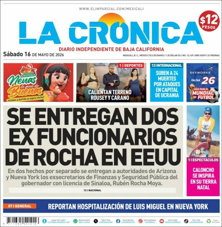 Portada de La Crónica de Baja California (M&eacute;xico)