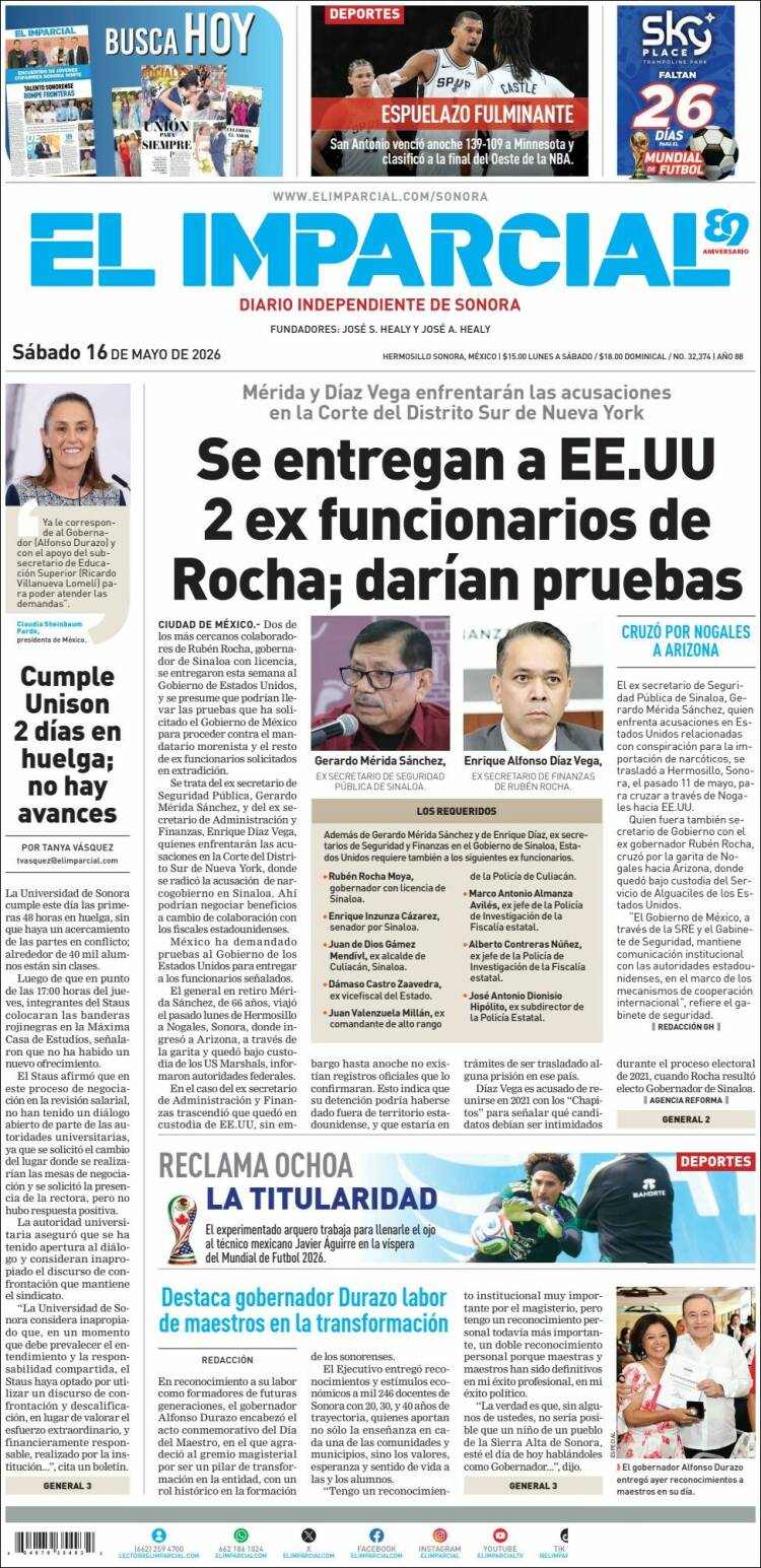 Portada de El Imparcial (M&eacute;xico)
