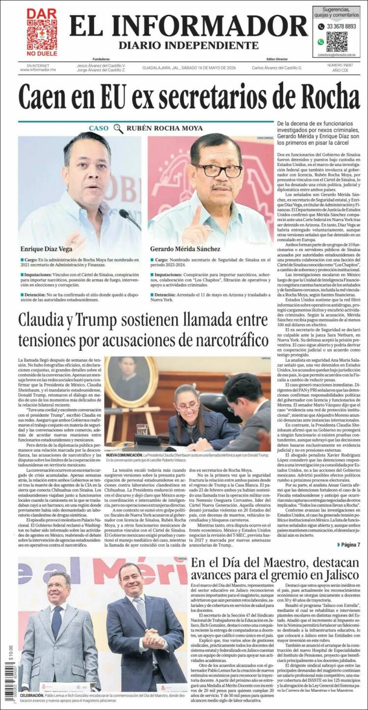 Portada de El Informador (M&eacute;xico)