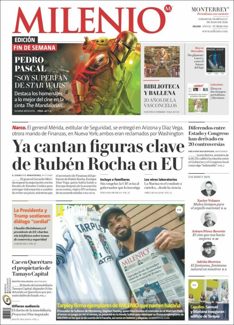 Portada de Milenio de Monterrey (M&eacute;xico)
