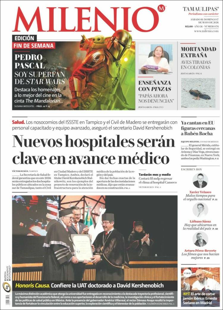 Portada de Milenio - Tamaulipas (M&eacute;xico)