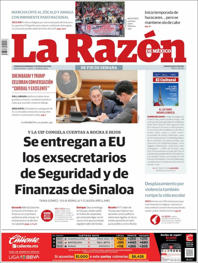 Portada de La Razón (Mexico)