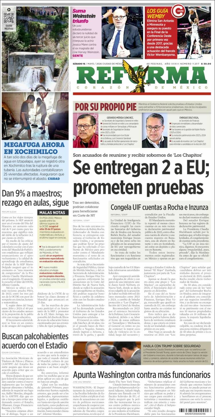 Portada de Reforma (M&eacute;xico)