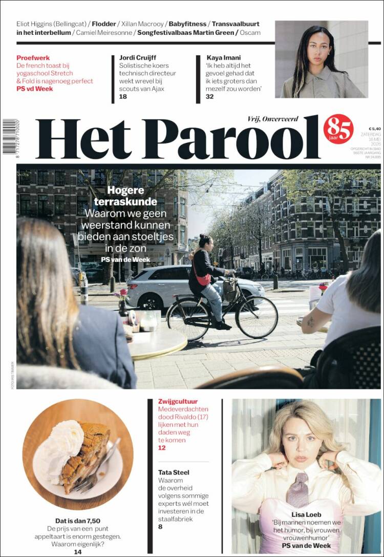 Portada de Het Parool (Pa&iacute;ses Bajos)