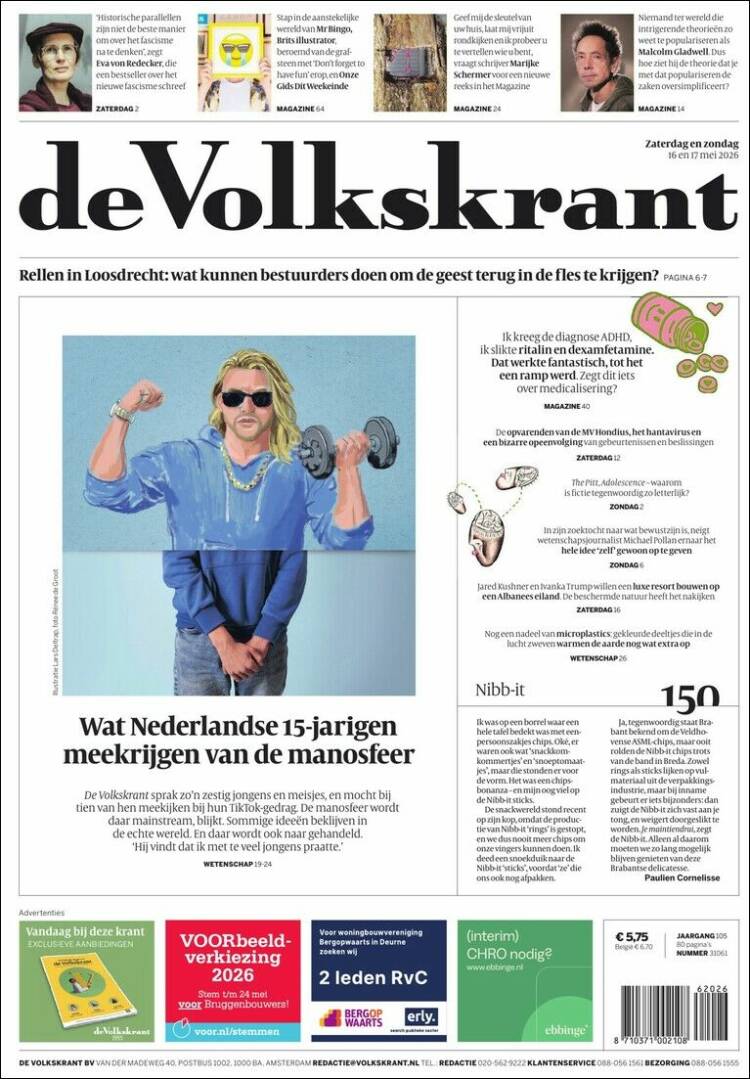 Portada de De Volkskrant (Pa&iacute;ses Bajos)