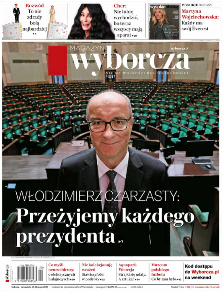 Portada de Gazeta Wyborcza (Polonia)