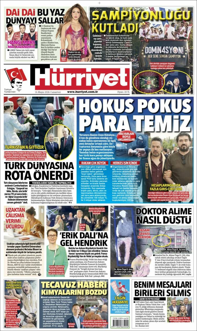 Portada de Hürriyet (Turqu&iacute;a)