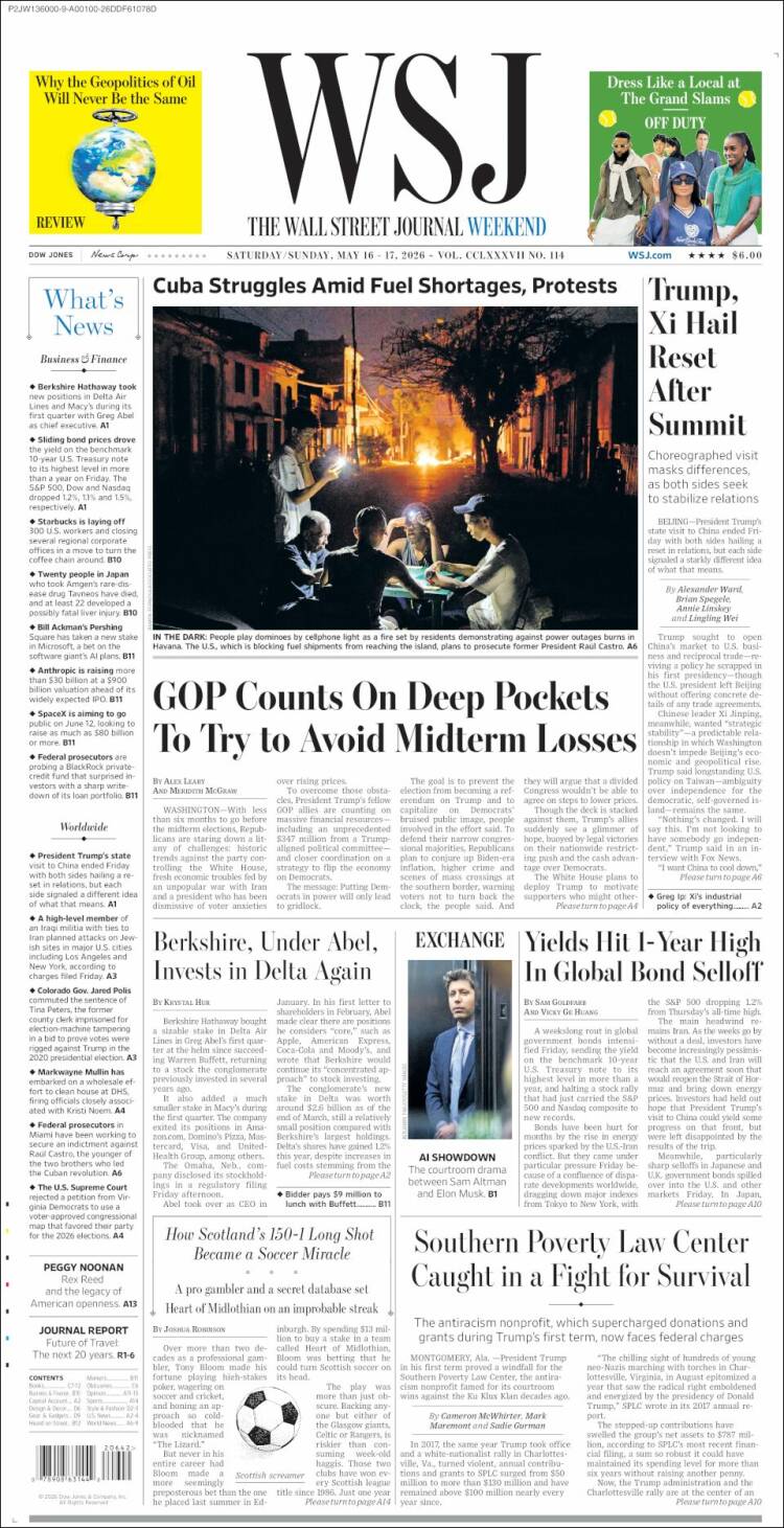 Portada de Wall Street Journal (&Eacute;tats-Unis)