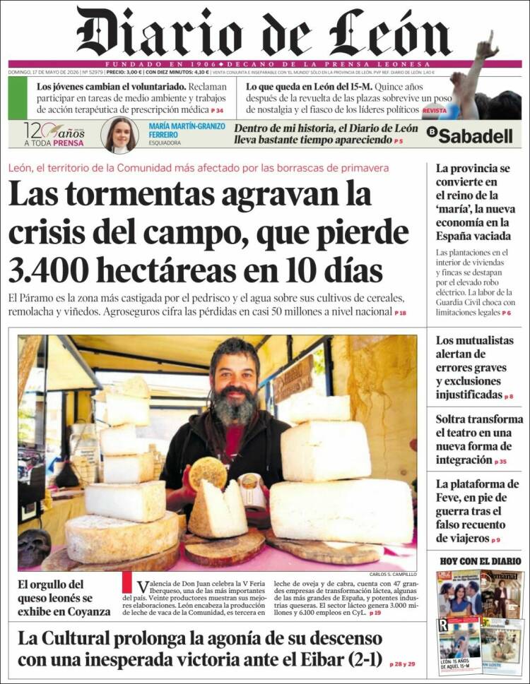 Portada de Diario de León (Espa&ntilde;a)
