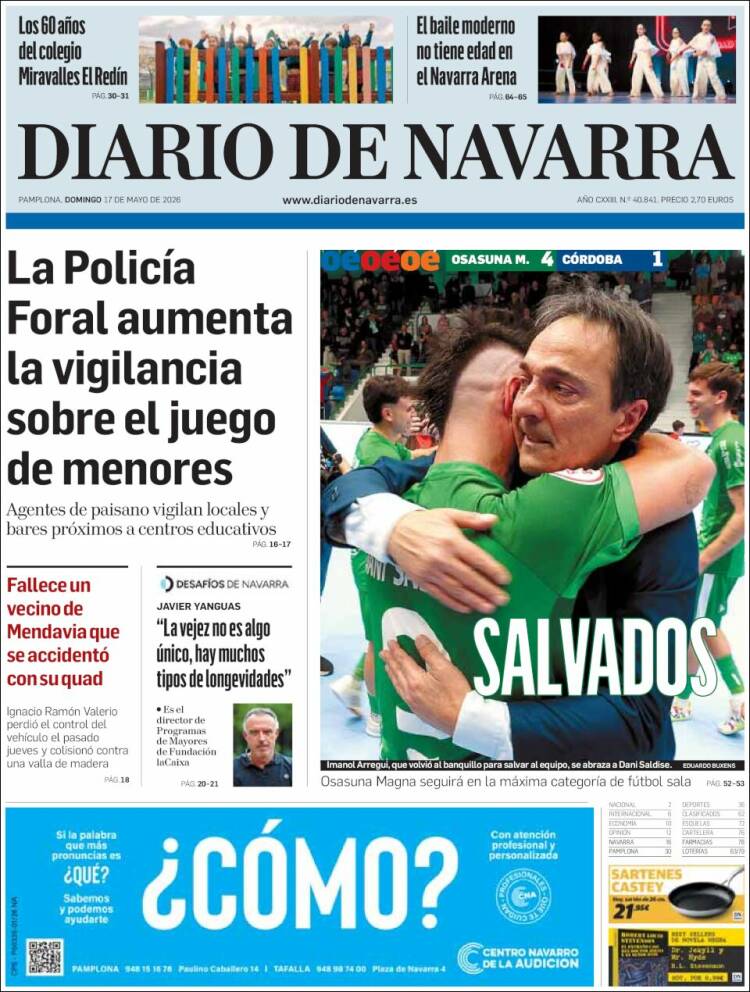 Portada de Diario de Navarra (Espa&ntilde;a)