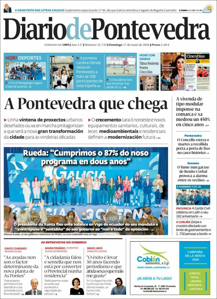 Portada de Diario de Pontevedra (Espa&ntilde;a)