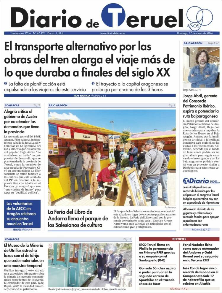 Portada de Diario de Teruel (Espa&ntilde;a)