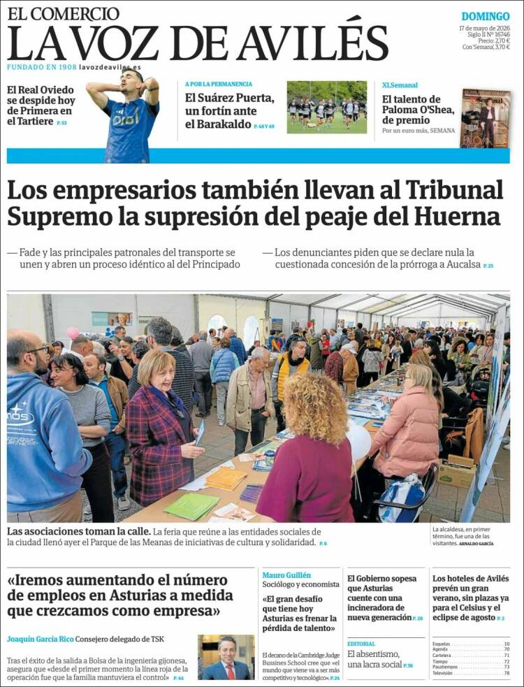 Portada de El Comercio - Avilés (Espa&ntilde;a)
