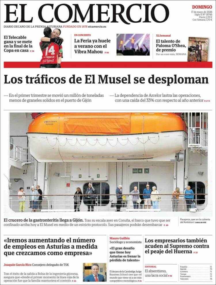 Portada de El Comercio - Gijón (Espa&ntilde;a)