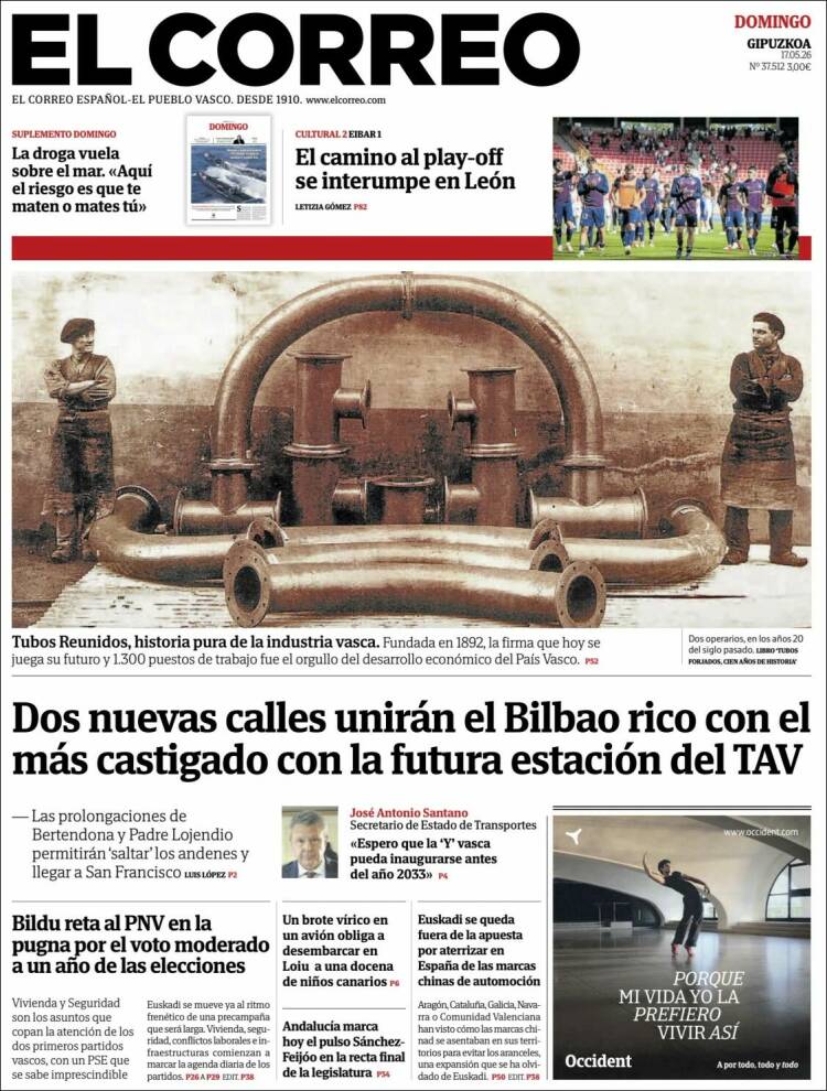 Portada de El Correo - Guipuzcoa (Espa&ntilde;a)