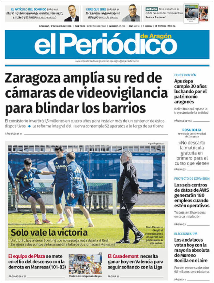 Portada de El Periódico de Aragón (Espa&ntilde;a)