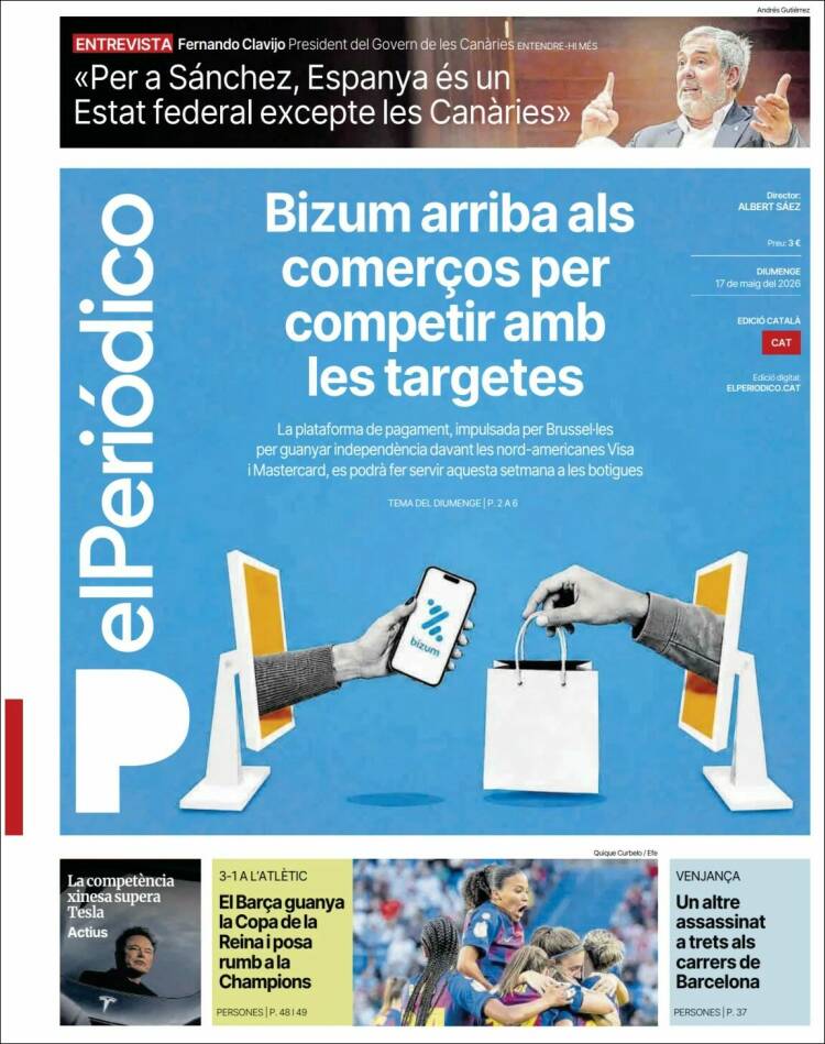 Portada de El Periódico de Catalunya (Espa&ntilde;a)