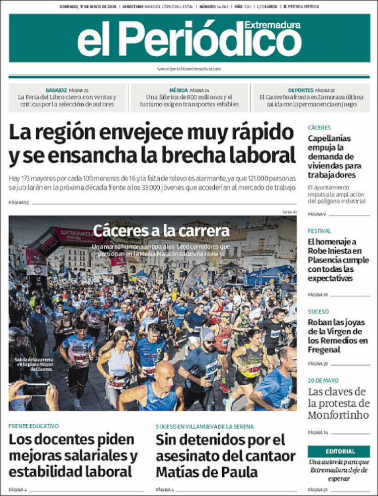 Portada de El Periódico de Extremadura (Espa&ntilde;a)