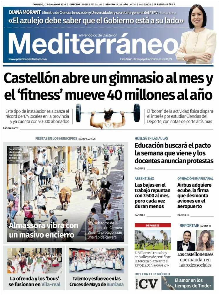 Portada de El Periódico Mediterraneo (Espa&ntilde;a)