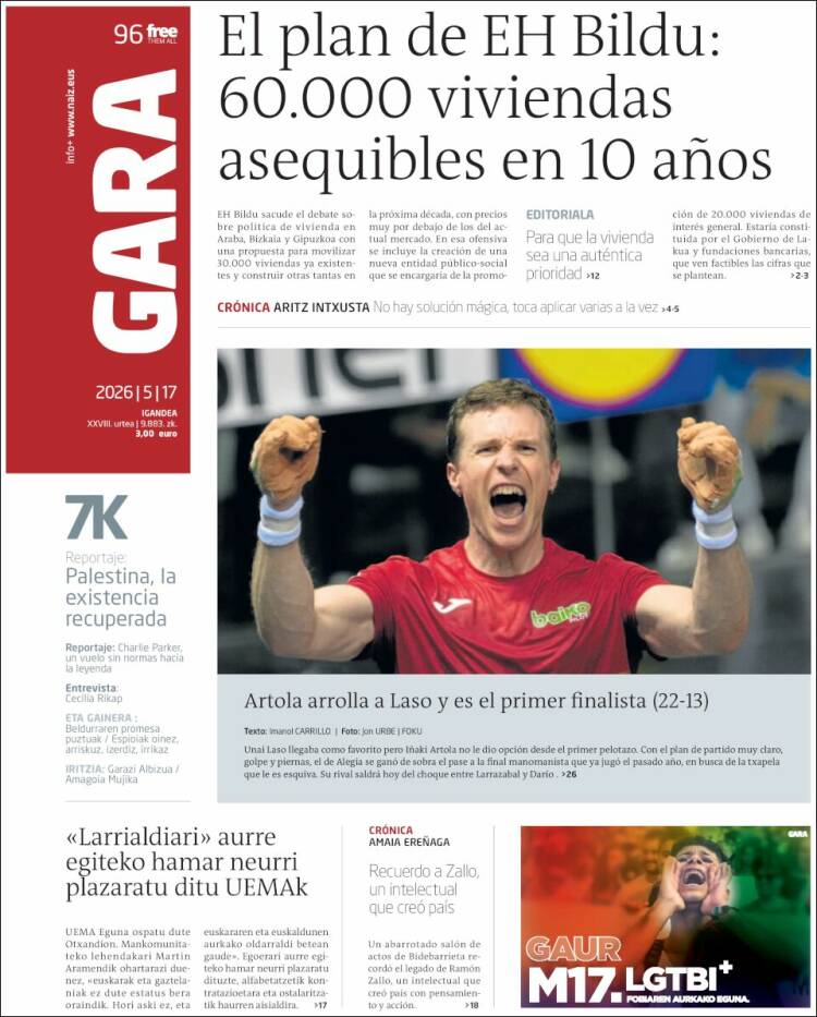 Portada de Gara (Espa&ntilde;a)