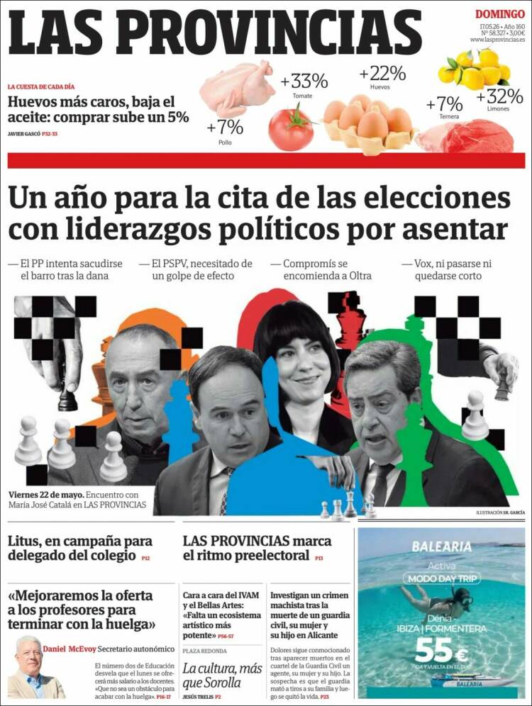 Portada de Las Provincias (Espa&ntilde;a)