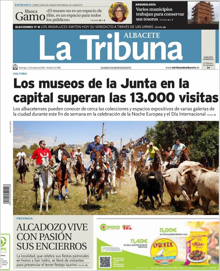 Portada de La Tribuna de Albacete (Espa&ntilde;a)