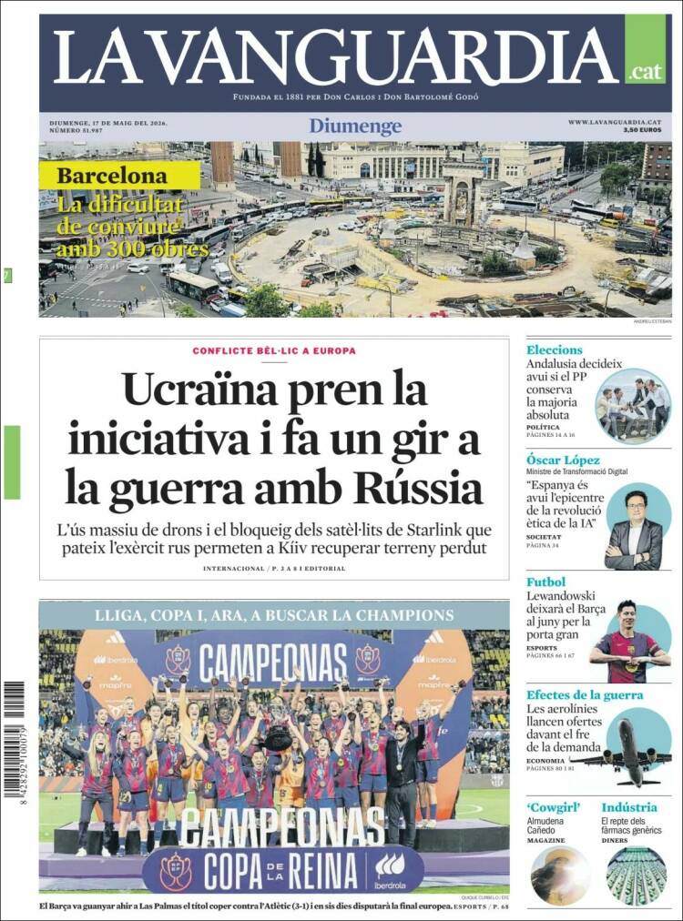 Portada de La Vanguardia (Espa&ntilde;a)
