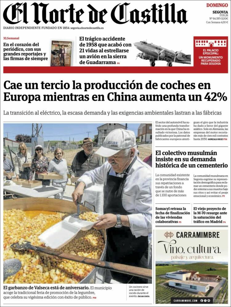 Portada de Norte de Castilla - Segovia (Espa&ntilde;a)