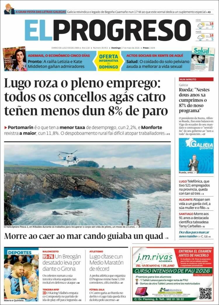 Portada de El Progreso (Espa&ntilde;a)