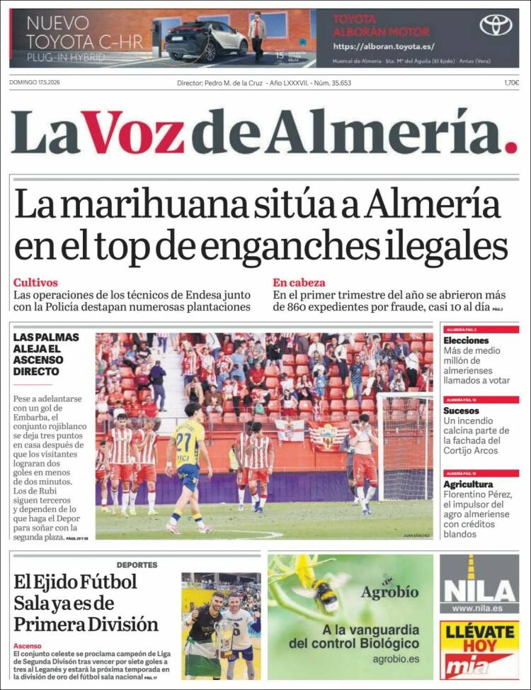 Portada de La Voz de Almería (Espa&ntilde;a)