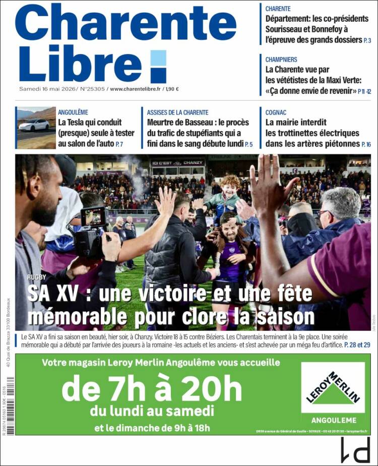 Portada de Charente Libre (Francia)
