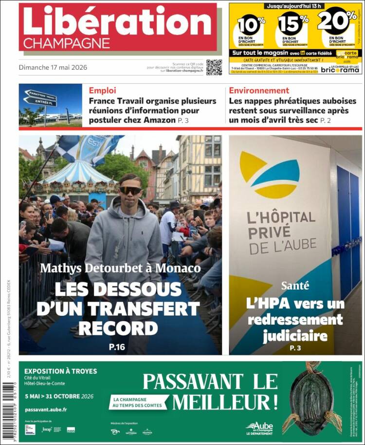 Portada de Libération Champagne (Francia)