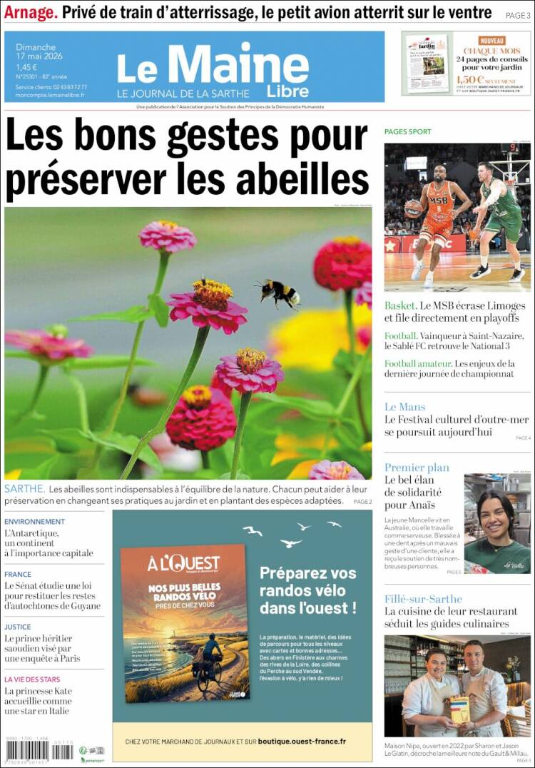 Portada de Le Maine Libre (Francia)