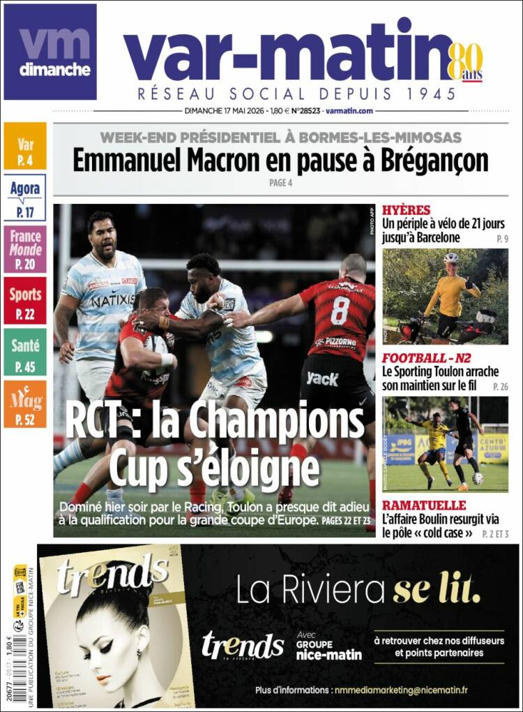 Portada de Var-Matin (Francia)